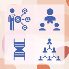 Simple set of social system related filled icons