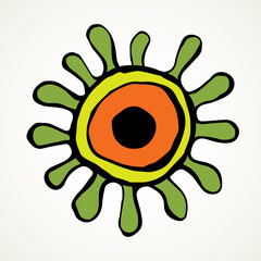 Corono virus bacterium. Vector drawing