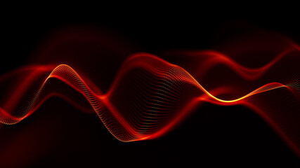 Futuristic point wave. Abstract background with a dynamic wave.Connecting background. Abstract wave. Artificial intelligence. Big data technology 3d rendering