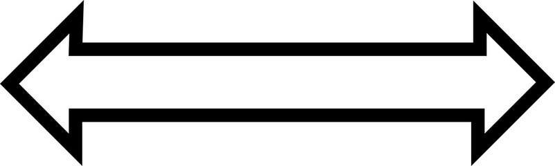 Obraz premium Double black arrow with thick boarder and no color