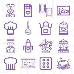 16 pack of easy  lineal web icons set