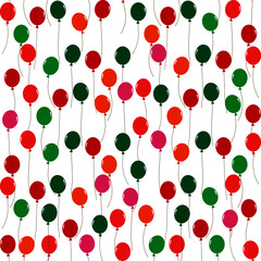Very colorful seamless pattern design of colorful balloons that isolated on white background. Suitable for wrapping paper, wallpaper, fabric, backdrop and etc.