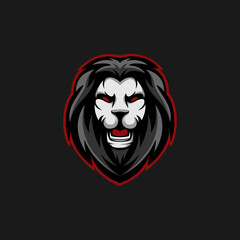 Lion Head Mascot Logo - Animals Mascot E-sports Logo Vector Illustration Design Concept.