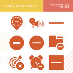 Simple set of move out related filled icons.