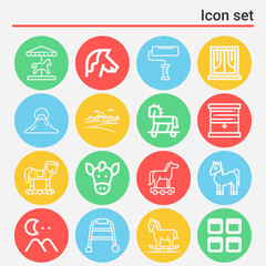 16 pack of framing  lineal web icons set
