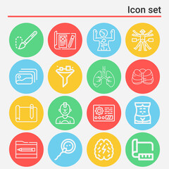 16 pack of recruit  lineal web icons set