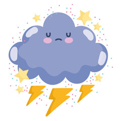 weather cute cloud thunder storm sky decoration