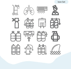 Simple set of breath related lineal icons.