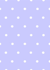 Vector seamless pattern of white dots isolated on blue background