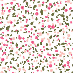 Colorful background with flowers and leaves.  seamless pattern. Vector Illustration. EPS10