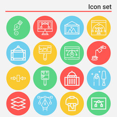 16 pack of superior skill  lineal web icons set