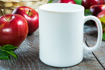 Placeit-Coffee mug mockup with red apples
