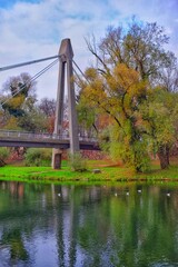 The promenade on the bank of Crisul Repede in Oradea, Romania