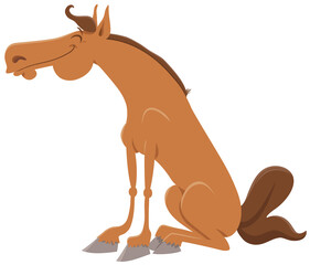 happy horse character cartoon illustration