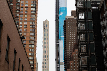 Tall Residential Skyscrapers with Construction in Midtown Manhattan of New York City