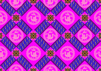 Indonesian batik motifs with very distinctive plant patterns. Exclusive background. EPS 10