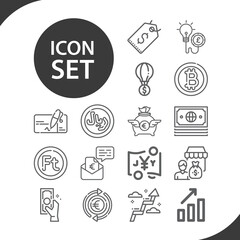 Simple set of markets related lineal icons.