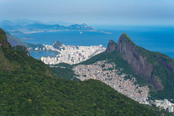 Aerial View of Favela Rocinha, the Largest in Latin America, Located on the Mountain in Rio de Janeiro, Brazil