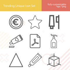 Simple set of token related lineal icons.
