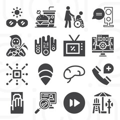 16 pack of other  filled web icons set