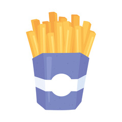 fast food, french fries in box icon isolated design