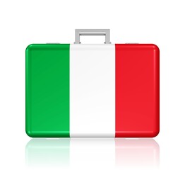 Reisekoffer in den Farben der italienischen Flagge