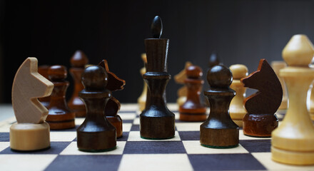 chess pieces on the board