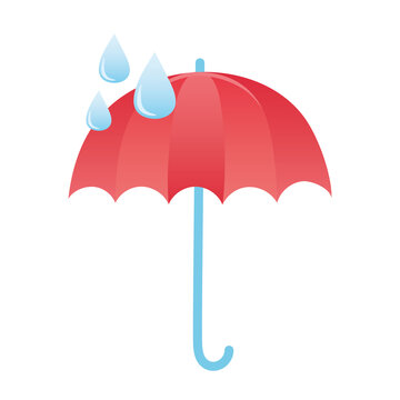 weather rainy with open umbrella icon isolated image