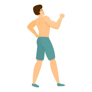 Sport bodybuilder icon. Cartoon of sport bodybuilder vector icon for web design isolated on white background