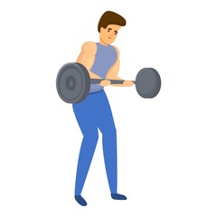 Bodybuilder training icon. Cartoon of bodybuilder training vector icon for web design isolated on white background