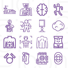 16 pack of corpse  lineal web icons set
