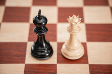 Blur on Queen and King, chess game