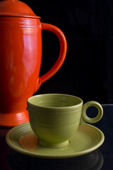 fiestaware coffee cup pitcher