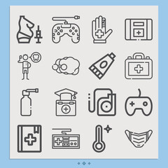 Simple set of examiner related lineal icons.