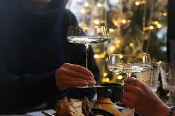 Christmas or New Year celebration for two with sparkling wine
