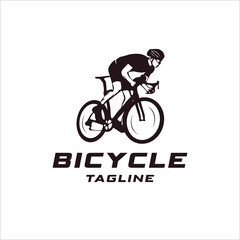 Fototapeta na wymiar action, athlete, bike, cyclist, bicycle event logo concept.