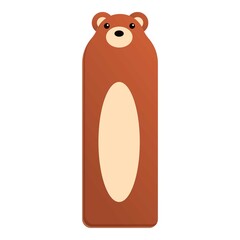 Bookmark with a bear icon. Cartoon of bookmark with a bear vector icon for web design isolated on white background
