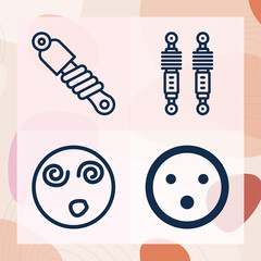 Simple set of suspension system related lineal icons