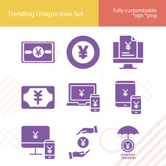Simple set of sen related filled icons. © Nana