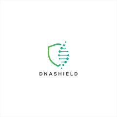 DNA Shield logo design vector template
