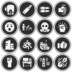 16 pack of aggression  filled web icons set