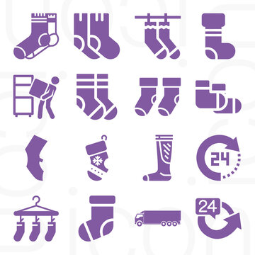 16 pack of ibid  filled web icons set