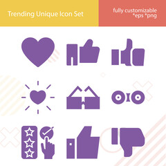 Simple set of prefer related filled icons.