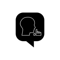Simple illustration of silence icon for web design isolated on white background