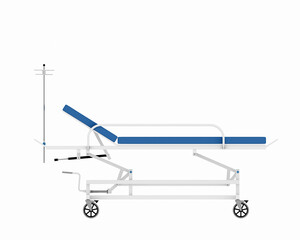 3d render of patient and ambulance stretcher