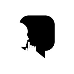 Simple illustration of silence icon for web design isolated on white background