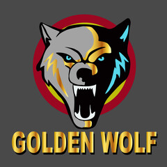 golden wolf vector design