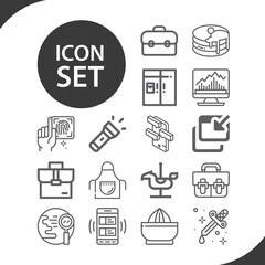 Simple set of investigate related lineal icons.