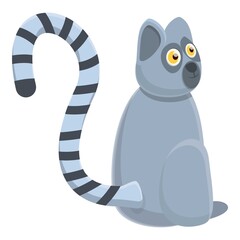 Wild lemur icon. Cartoon of wild lemur vector icon for web design isolated on white background