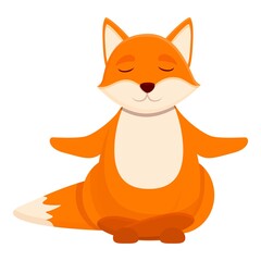 Obraz premium Fox meditation icon. Cartoon of fox meditation vector icon for web design isolated on white background